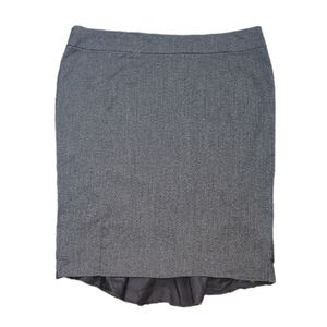 Rickis Herringbone Pencil Skirt Ruffle Hem Grey Womens Plus Size 18 Office Suit
